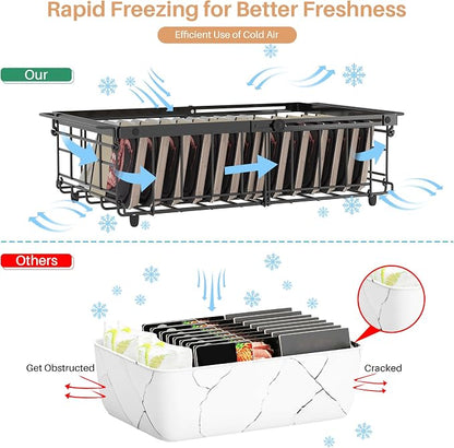 UMDONX Freezer Organizer Bins – Expandable from 11.2" to 17.7", Fit 5–10 Cu.Ft - Image 6