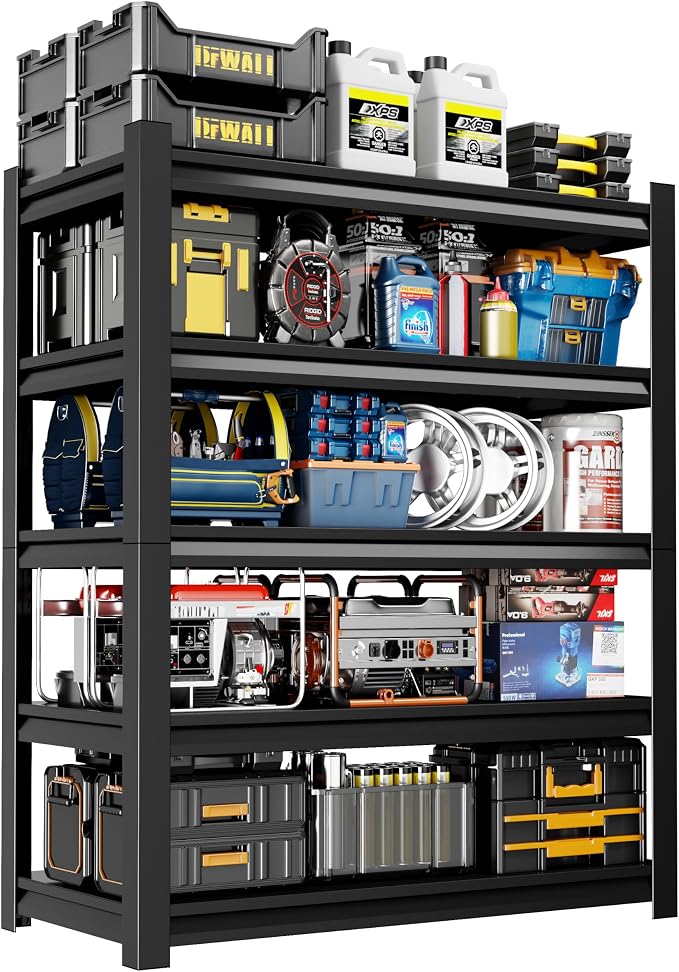36" W Garage Shelving, 5-Tier Heavy Duty Shelving Unit, 3000LBS Adjustable by Unknown
