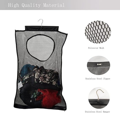 Hanging Mesh Laundry Hamper Large Dirty Clothes Bag, Can Be Used Behind The - Image 3
