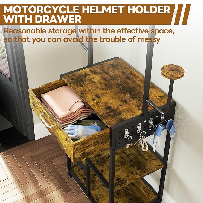 uyoyous Motorcycle Helmet Holder, Helmet Stand, Large Standing Helmet Holder - Image 3
