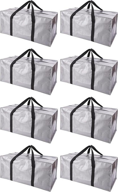 Extra Large Moving Bags with Zippers & Carrying Handles, Heavy-Duty Storage Tote by PANDA+JOYS