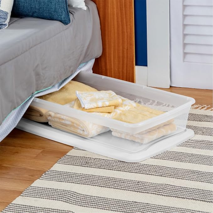 Sterilite 12-Pack 41 Quart Storage Box, Stackable Clear Plastic Bins - Image 5