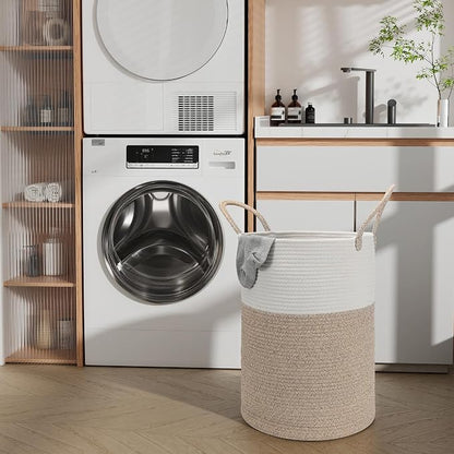 58L Cotton Rope Laundry Basket, Woven Storage Basket - Image 5