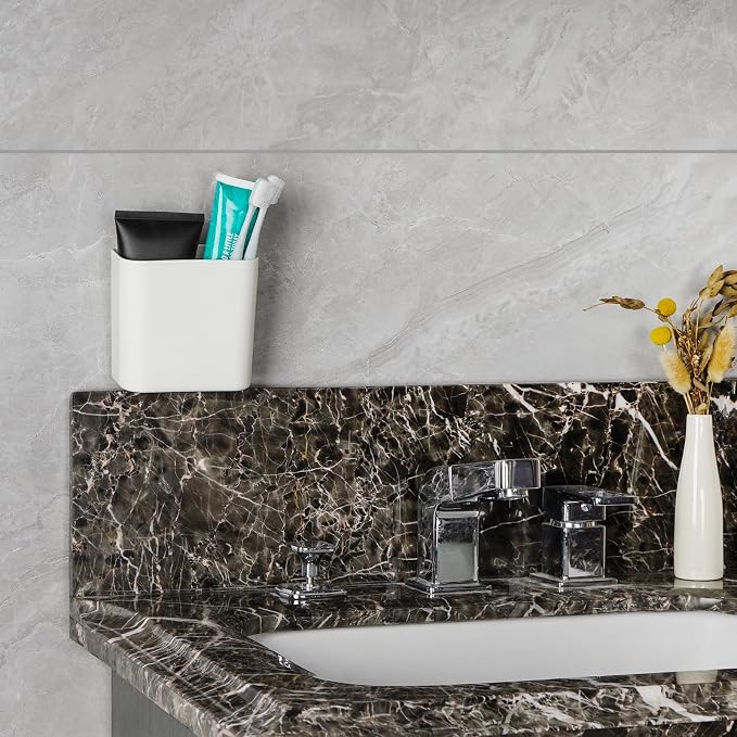 Multipurpose Wall Mount Toothbrush Holder, Self Adhesive Toothbrush Storage - Image 6