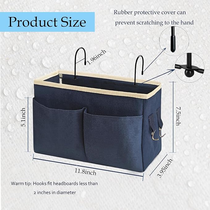 Bedside Caddy Bedside Hanging Storage Basket Multi-Function Organizer Caddy - Image 2