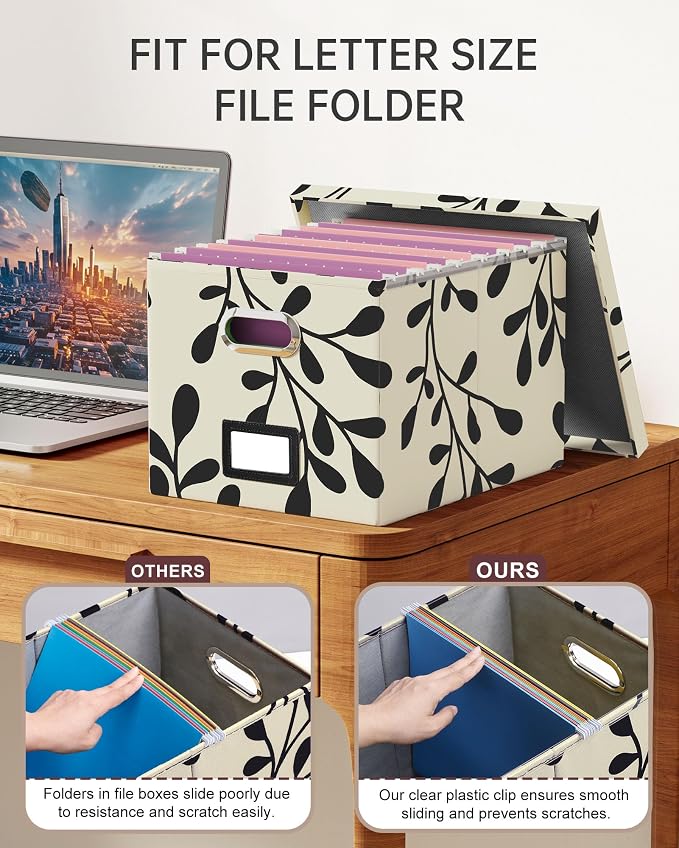 File Organizer with Lid, File Box, File Cabinet - Image 3