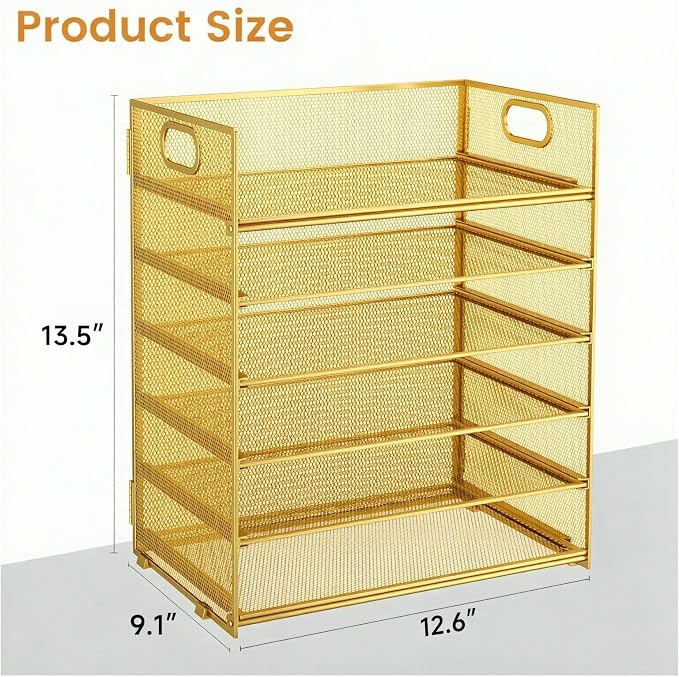 6 Trays Paper Organizer with Handle - Image 6