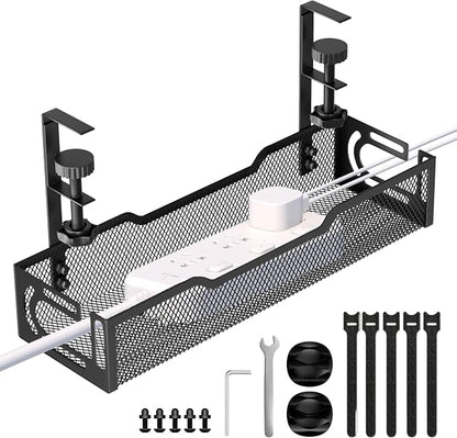 Under Desk Cable Management Tray, No Drill Mesh Desk Cable Tray, Wire by Unknown