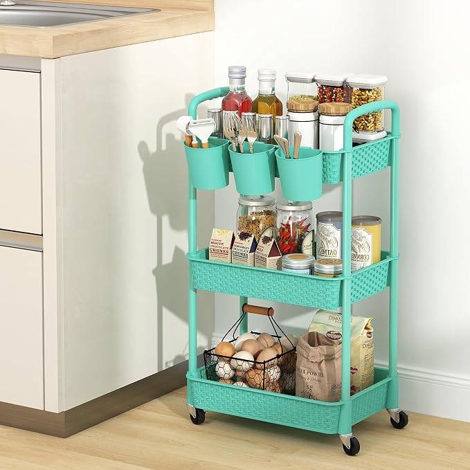 MOYIPIN 3-Tier Plastic Rolling Utility Cart - Image 8