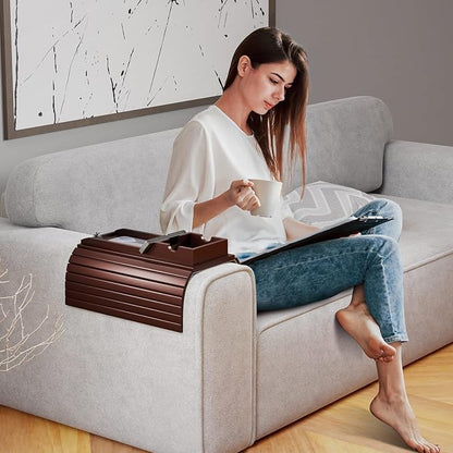 Bestjing Bamboo Couch Armrest Table - Image 8