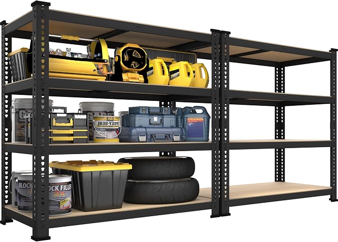 PrimeZone 40" W x 20" D x 59" H Heavy Duty Storage Shelves, 4 Tier Adjustable by PrimeZone