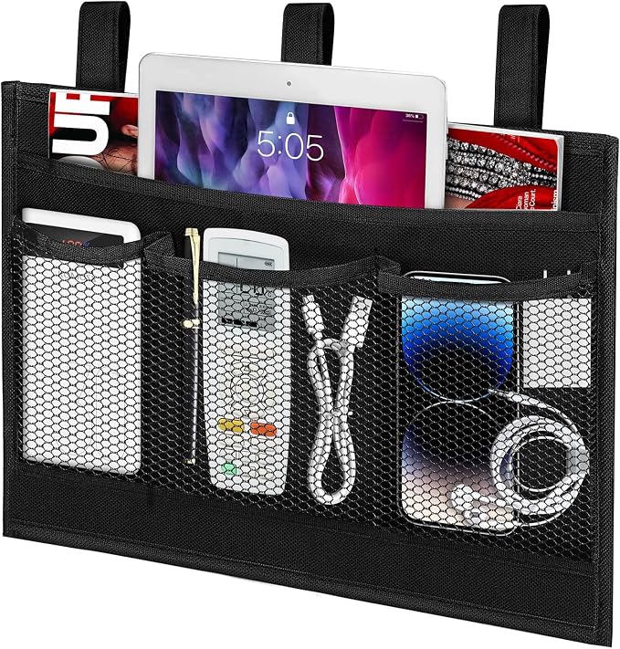 Bedside Caddy Storage Organizer, Hanging Storage Bag Pocket by Tenyond