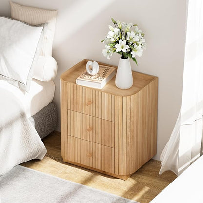 COZAYH Farmhouse 3 Drawer Wood Nightstand - Image 5