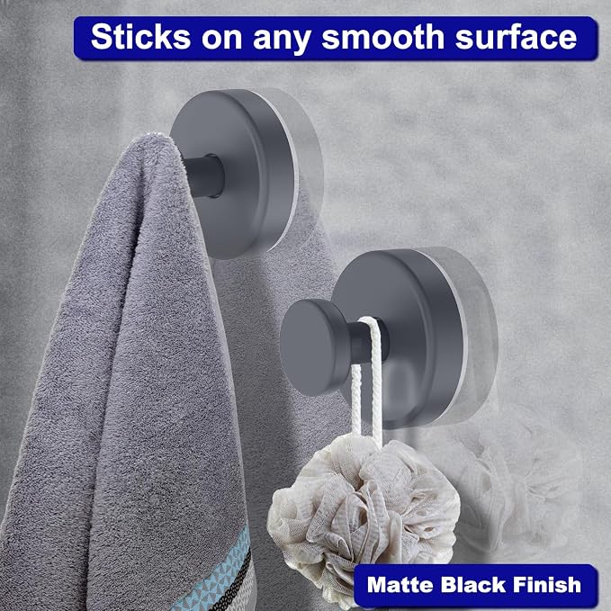 Bntuk Suction Cup Hooks for Shower, Removable Towel Hooks for Bathroom Window - Image 6