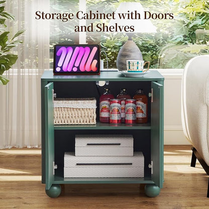 Bed Side Table Set of 2 with Charging Station, Mid Century Modern Nightstand - Image 4