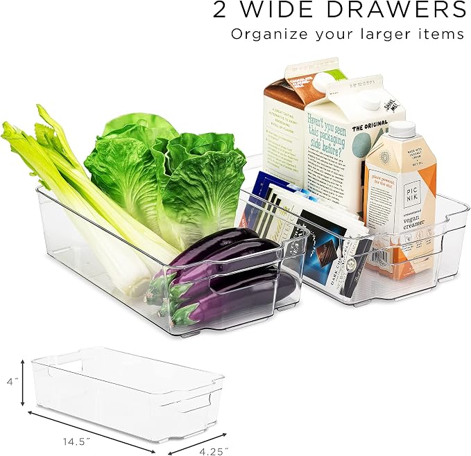 Sorbus Fridge Bins and Freezer Bins Refrigerator Organizer Stackable Food - Image 5