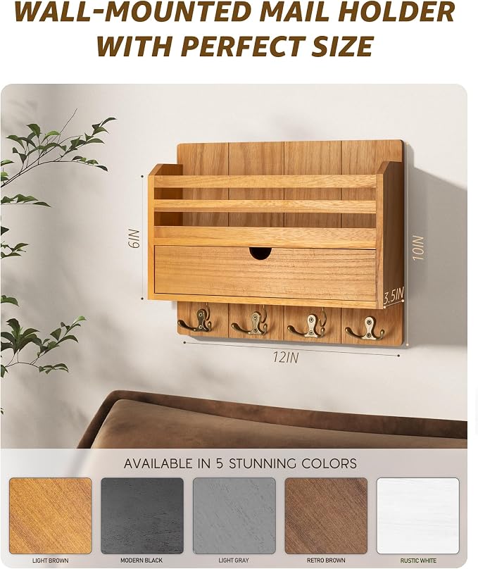 Rebee Vision Modern Farmhouse Mail Organizer - Image 5