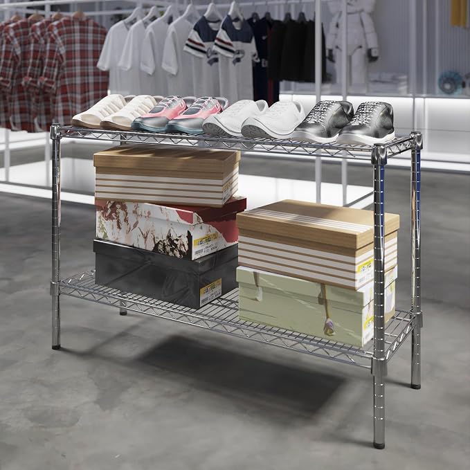 14" Deep x 42" Wide x 27" Height Wire Shelving Kit | 2-Tier | NSF Commercial - Image 2