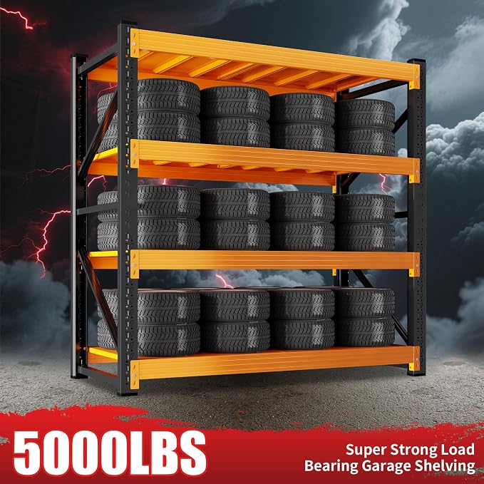 5000LBS Garage Shelving 59" W Garage Shelving Heavy Duty 4-Tier Metal Storage - Image 4