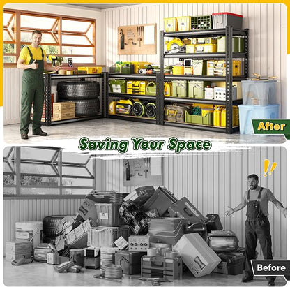 60.1" H Garage Storage Shelves 1990LBS Storage Shelves, 5 Tier Adjustable Metal - Image 6