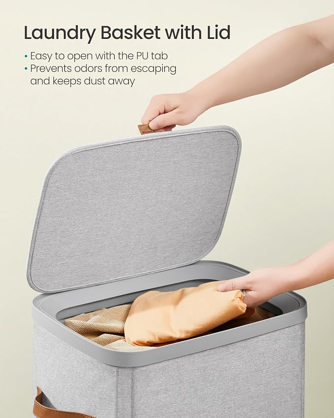 SONGMICS Laundry Basket, 26.4 Gal. Laundry Hamper, Easy Assembly, - Image 3