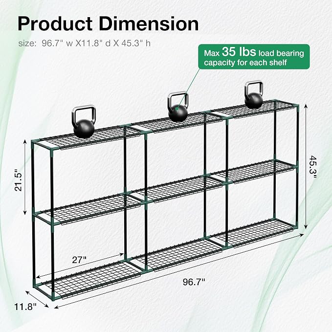 Joyside Outdoor Plant Shelves, 3 Tier 1 Pack Metal Extra-Long Stable Greenhouse - Image 3