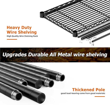 REIBII 1600LBS Storage Shelves 69.8''W Metal Shelving 5 Tier Wire Shelving Unit - Image 9