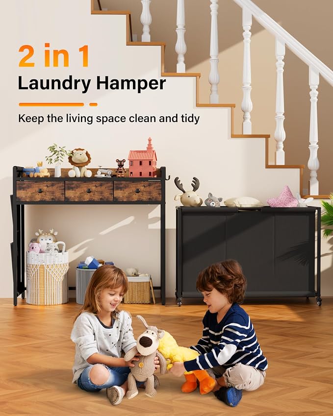 Laundry Hamper Sorter 3 Section: Rolling Laundry Basket Organizer - Image 6