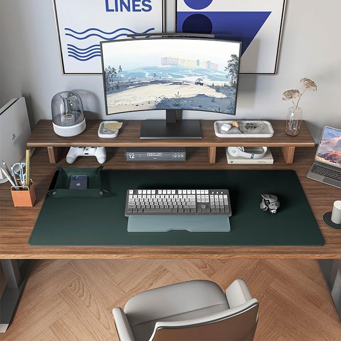 DAWNTREES Dual Sided Desk Mat, Leather Desk Pad, Cork Desk Mat Protector - Image 6