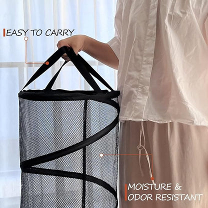 BATTOO 2 Pack Large Collapsible Laundry Basket Foldable Mesh Pop Up Hamper - Image 5