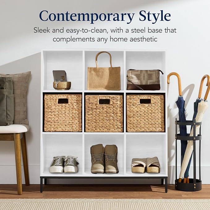 Best Choice Products 9-Cube Bookshelf, 3-Tier Wood Storage Bookcase W/Legs - Image 3