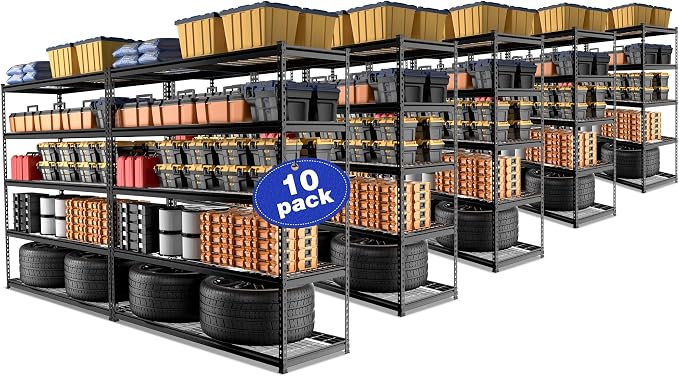 WORKPRO 4000LBS Heavy Duty Shelving, 48”W x 24”D x 72”H, 5-Tier Storage Shelves by WORKPRO