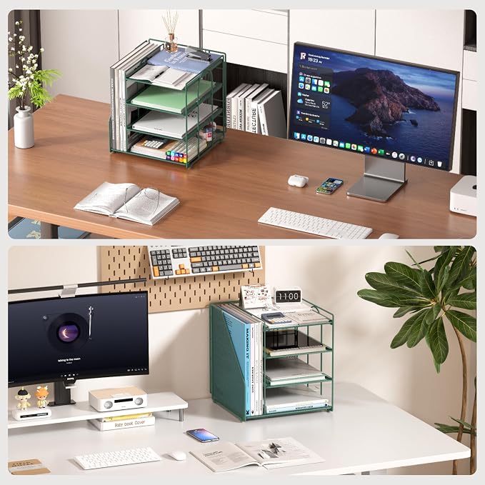 Desk File Organizer and Accessories, 4-Tier Paper Organizer - Image 3
