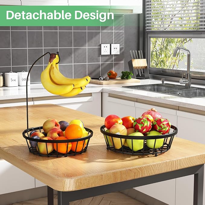 SAYZH 2-Tier Fruit Basket Bowl Stackable Vegetable Storage - Image 4