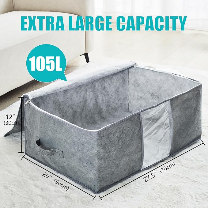 105L Extra Large Storage Bags for Blankets, King Comforters, Sheets - Image 2