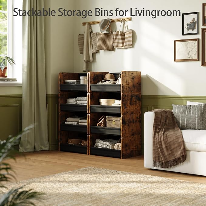 FOUCSSOMEI 2-Tier Stackable Closet Organizer and Storage Stackable Shelves – - Image 3