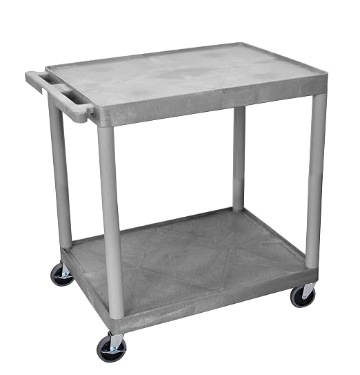 Luxor HE38-G Two Shelves Utility Cart by LuxorWorkspaces
