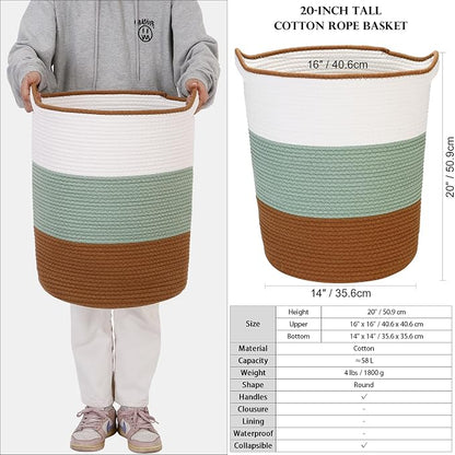 Sea Team Large Size Cotton Rope Woven Storage Basket - Image 6