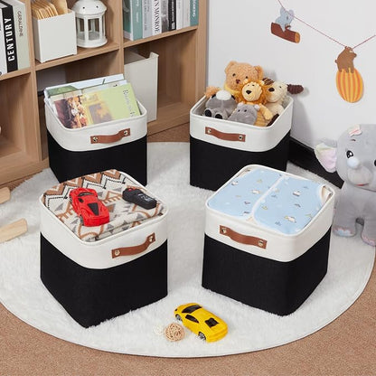 HNZIGE Foldable Storage Basket set, Fabric Storage Baskets - Image 3