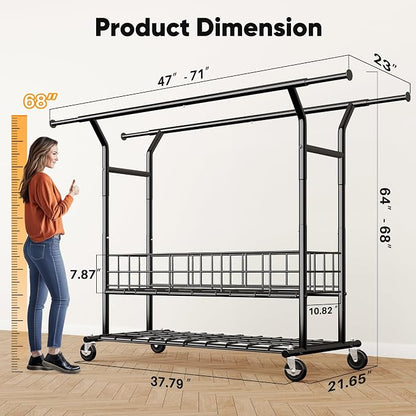 HOKEEPER Heavy Duty Clothes Rack Load 625 LBS, Clothing Rack - Image 7