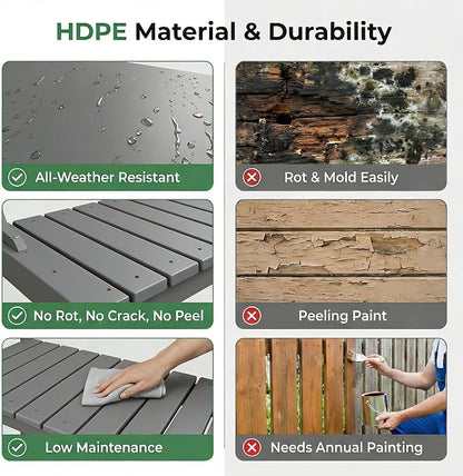 Outdoor Potting Bench with 3 Tier, All-Weather Patio Potting Table with Tool - Image 4