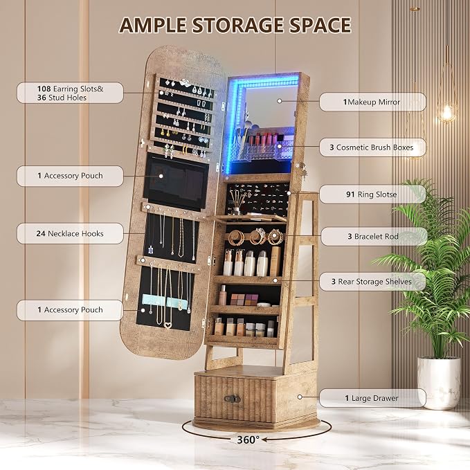 360°Swivel jewelry organizer - Image 2