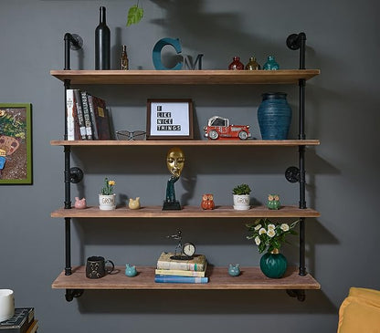 HDDFER Floating Bookshelf Shelves Industrial Pipe Shelving Floating Pipe Shelf by industrialpipeshelving