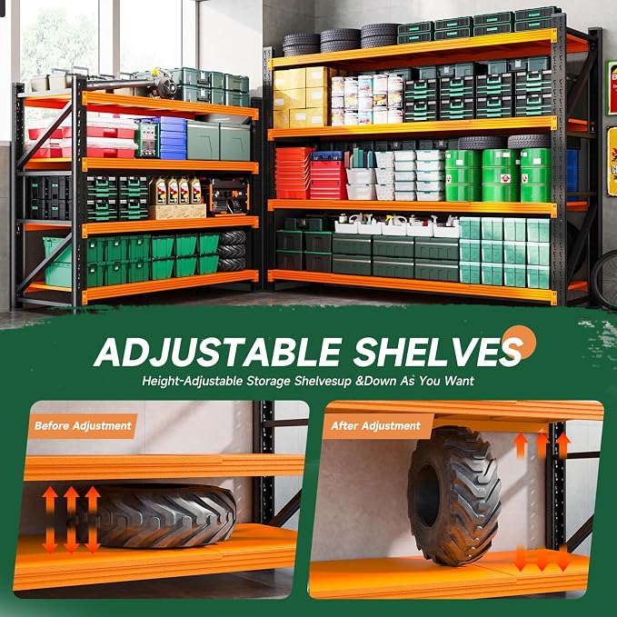 Letaya 6000LBS Heavy Duty Storage Shelves, 4 Tier Large Tall Industrial Shelving - Image 4