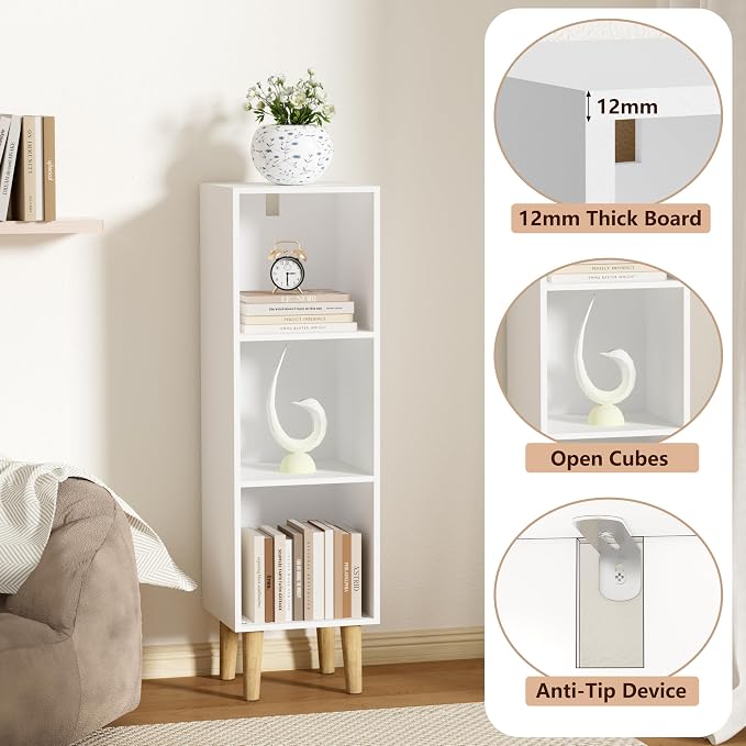 3 Cube Bookcase, Wooden Book Shelf Cube Storage Organizer - Image 4