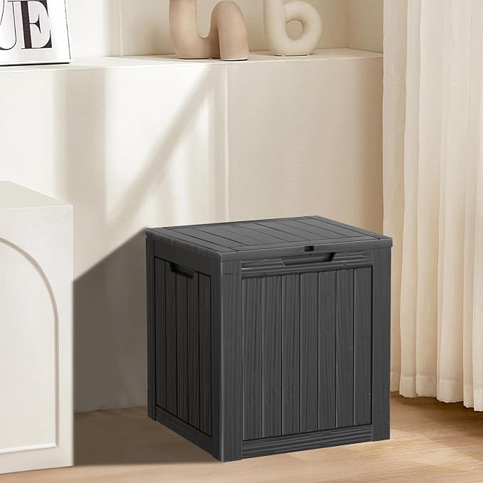 35 Gallon Resin Deck Box, Waterproof Outdoor Storage Bin - Image 7