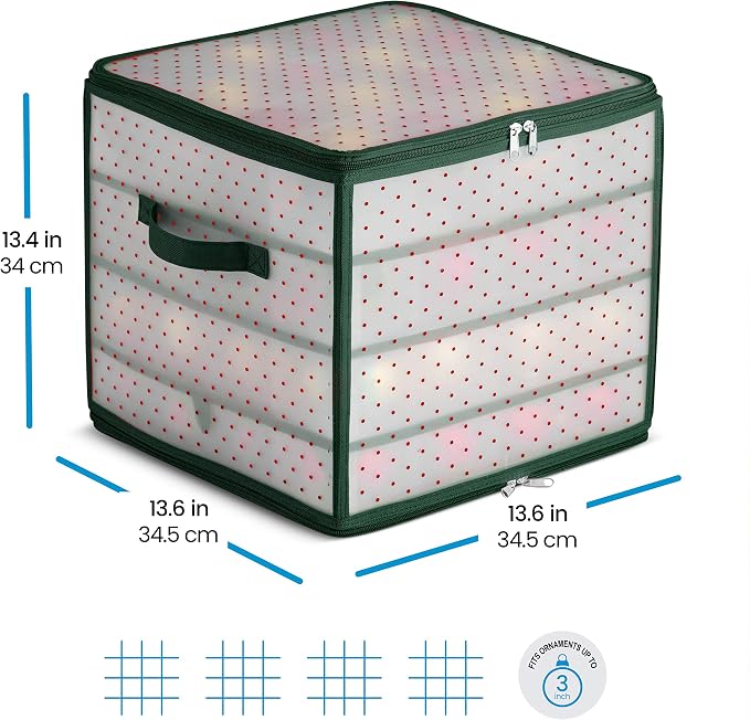 ZOBER Christmas Ornament Storage Box Plastic - Image 6