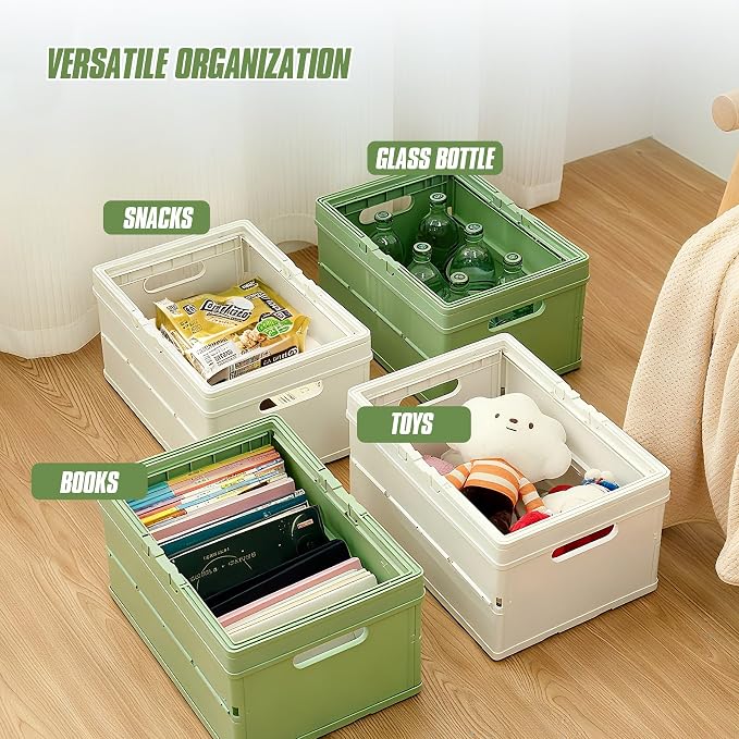Collapsible Storage Crate, Foldable Plastic Basket - Image 5