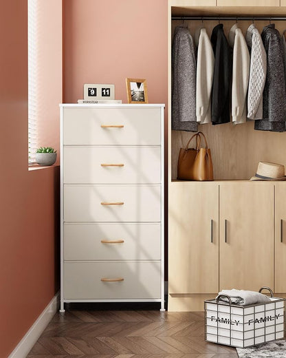 Tall Dresser, Wide Vertical Fabric Storage Organizer, 5 Drawers | Sturdy Steel - Image 5