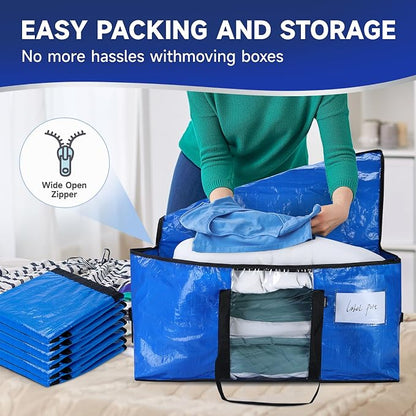 CONGREGATE 8-Pack Heavy Duty Moving Bags, 28.7"x13.7"x15" | Zippers and Handles - Image 4